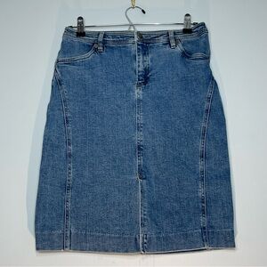 RALPH LAUREN Denim Straight Skirt Knee Length Stretch Pockets Size 4